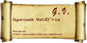 Gyurcsek Valéria névjegykártya